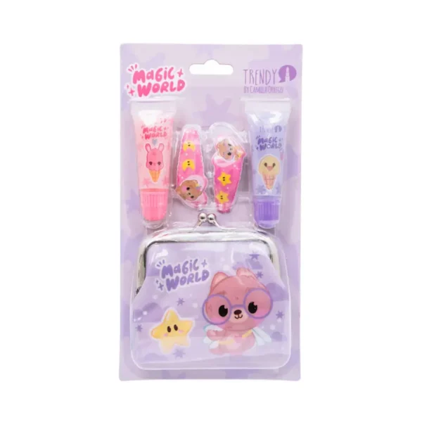 Kit Niña Brillo Labial + Monedero Magic World TRENDY