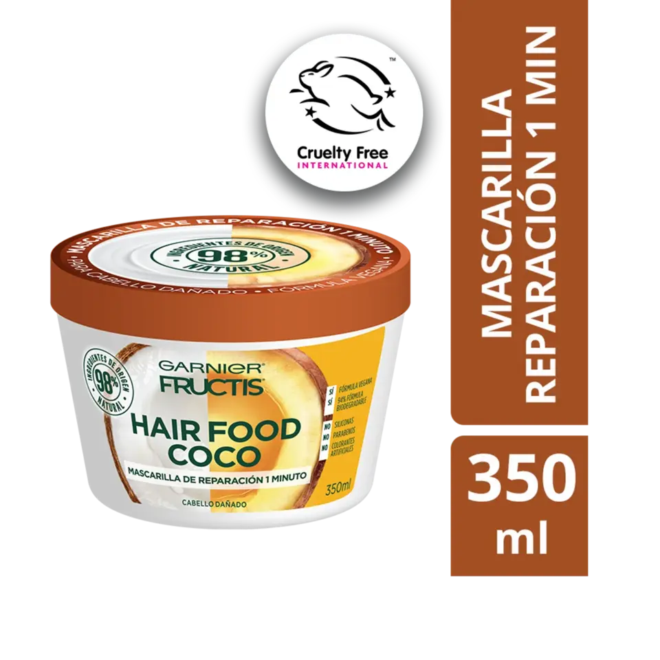 HF TARRO COCO Mascarilla Hair Food Coco Reparacion FRUCTIS GARNIER - Imagen 1